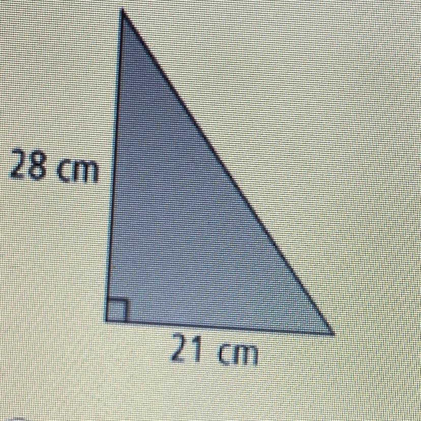 2) Determine The Length Of The Hypotenuse From The Picture A) 21 CmB) 28 CmC) 35 CmD) 49 CmDont Put The