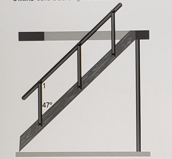 What Is The Measure Of M&lt;1 Will Ensure That The Rail Is Parallel To The Bottom Of The Staircase?