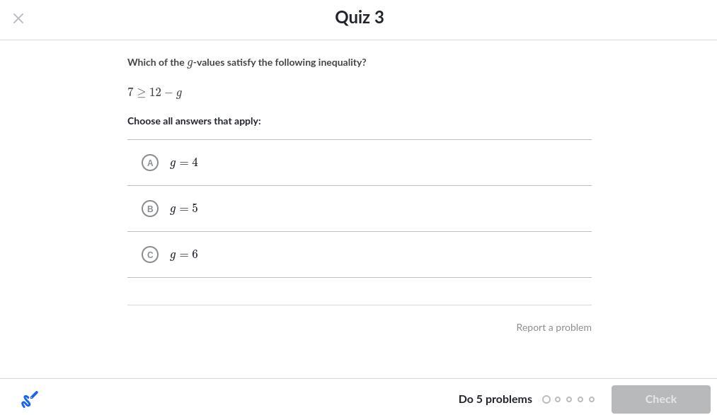 712g Solve For InequalityPlzz Help Me Its From Khan Academy