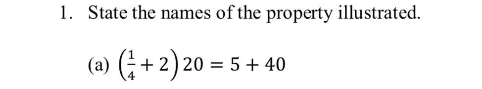 ( 14 + 2 ) 2 0 = 5 + 4 0 What Type Of Property Is This?