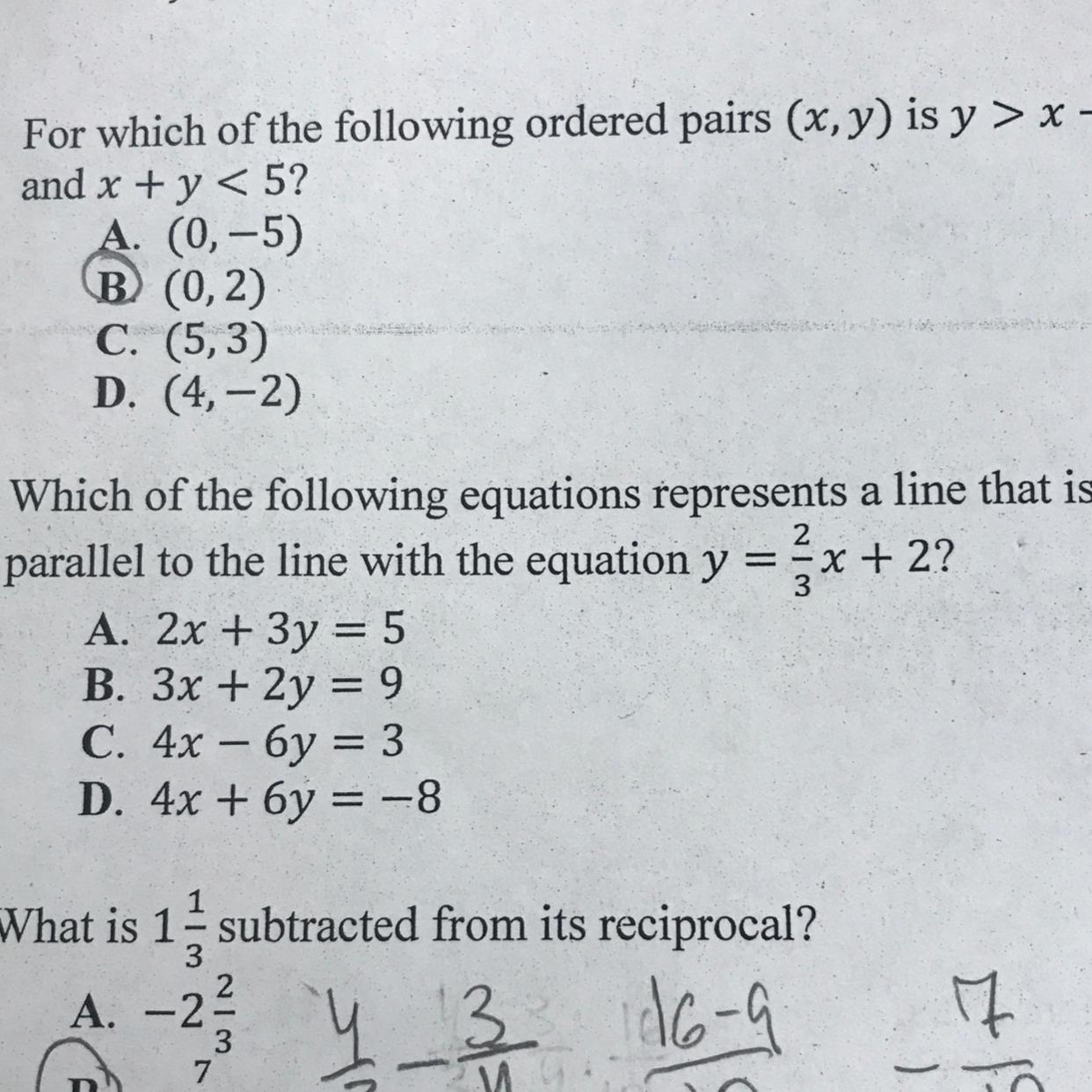 Which Of The Following Equations Represents A Line That Is Parallel To The Line With The Equation Y =