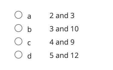 Which Of These Leg Lengths On A Right Triangle Would Create A Hypotenuse Length Of 13?