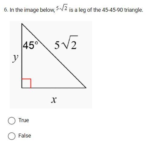 In The Image Below, Is A Leg Of The 45-45-90 Triangle.
