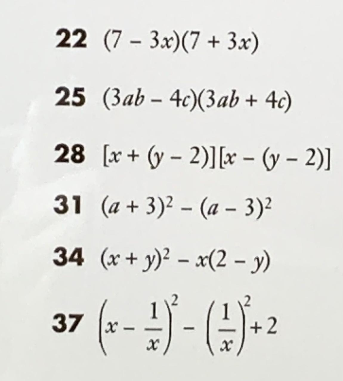 I Need Help Solving Questions 28 And 34 By Expanding And Simplifying Please 