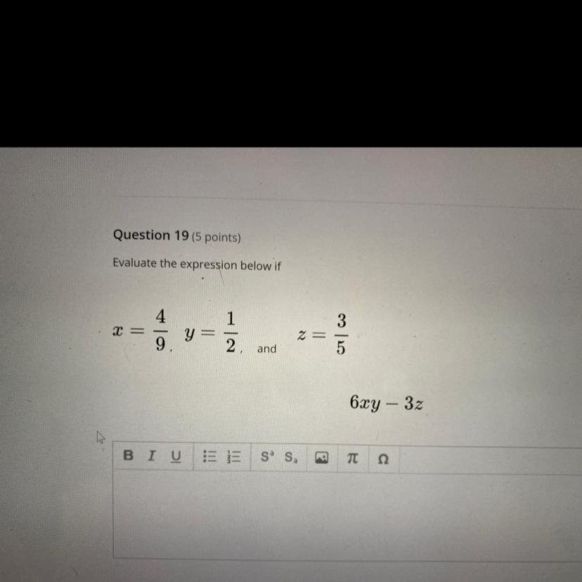 X=4/9,y=1/2, And Z=3/5 6wy-3z