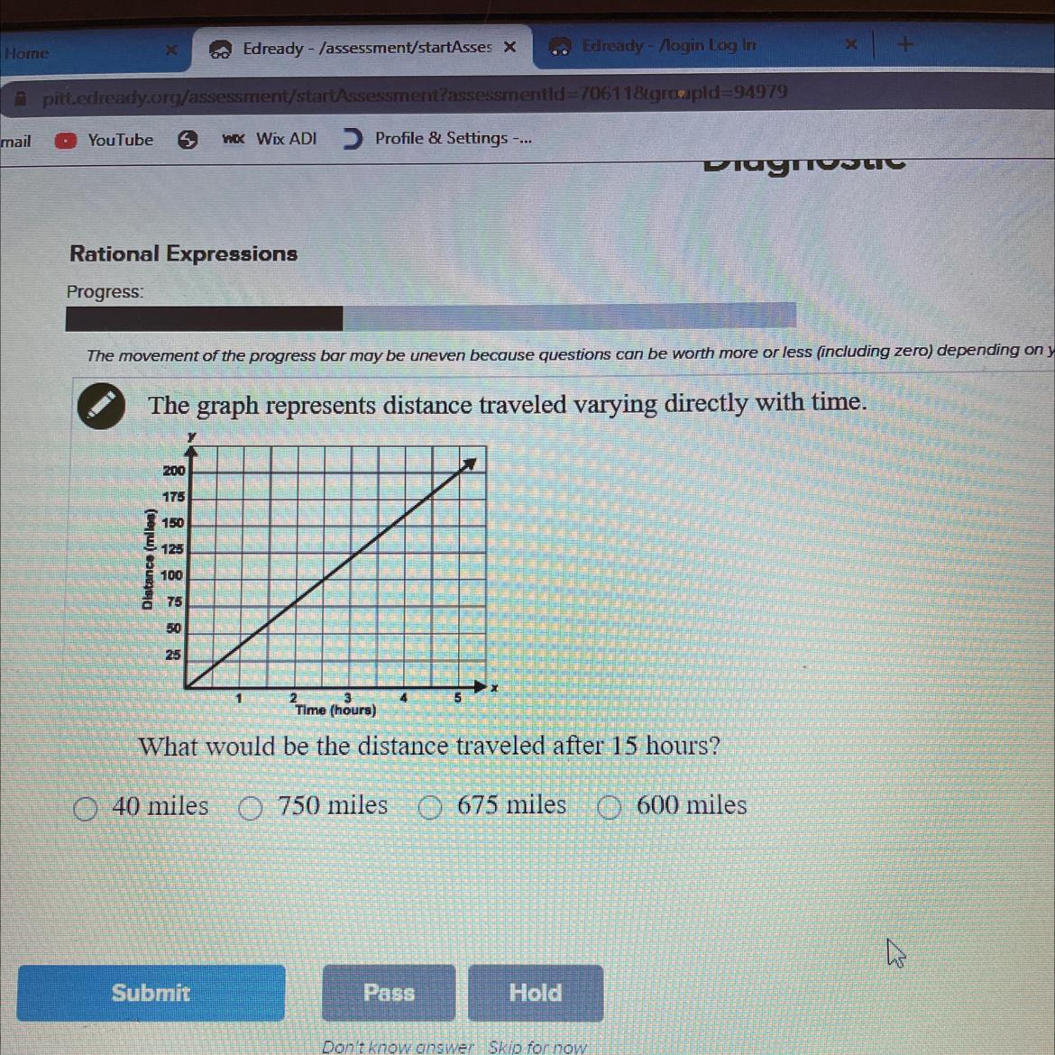 The Graph Represents Distance Traveled Vary Directly With Time What Would Be The Distance Traveled After