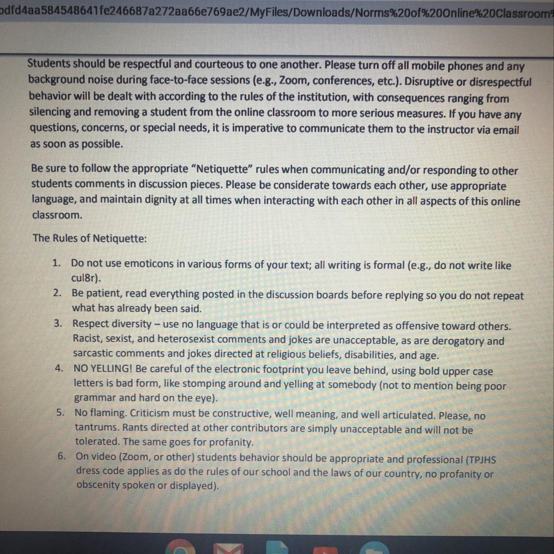 Review The Rules Of Online Netiquette And Submit A Response That Summarizes The Rules And Discusses Theimportance