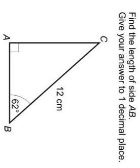 Trigonometry Question:Find The Length Of Side ABGive Your Answer To 1 Decimal Place