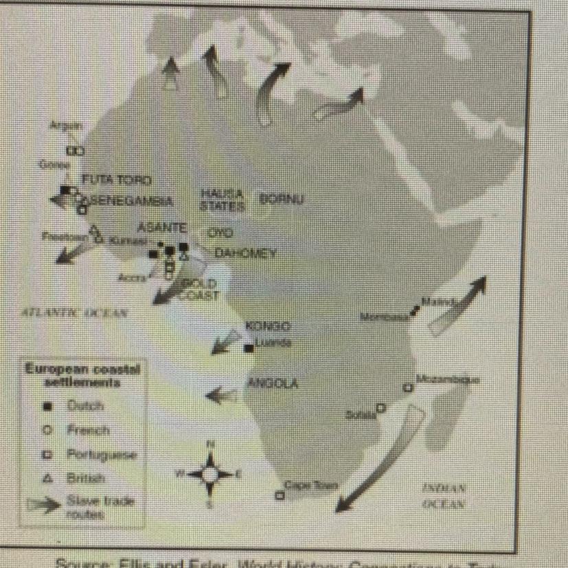 Based On The Information Presented In This Map, One Can Conclude ThatAthe Majority Of Slave Trading Took