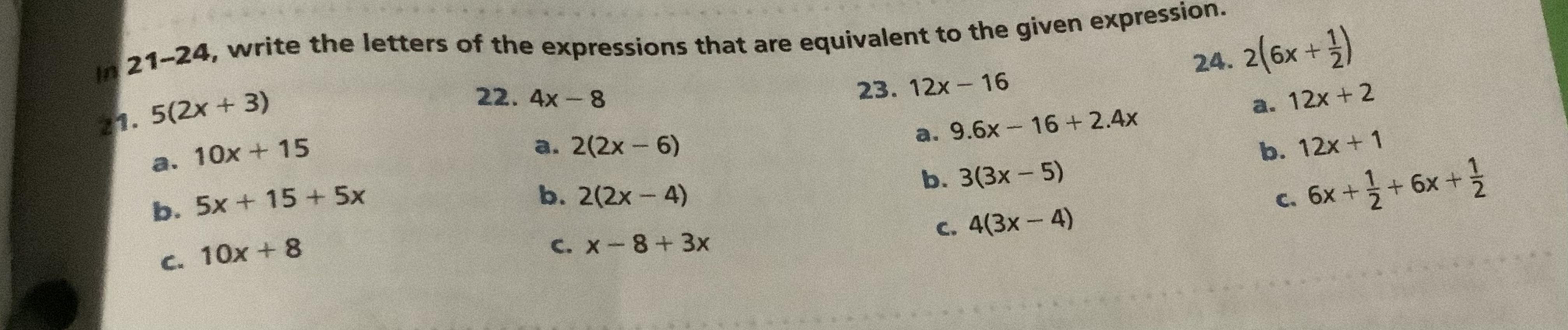 Answer Questions 21 To 24