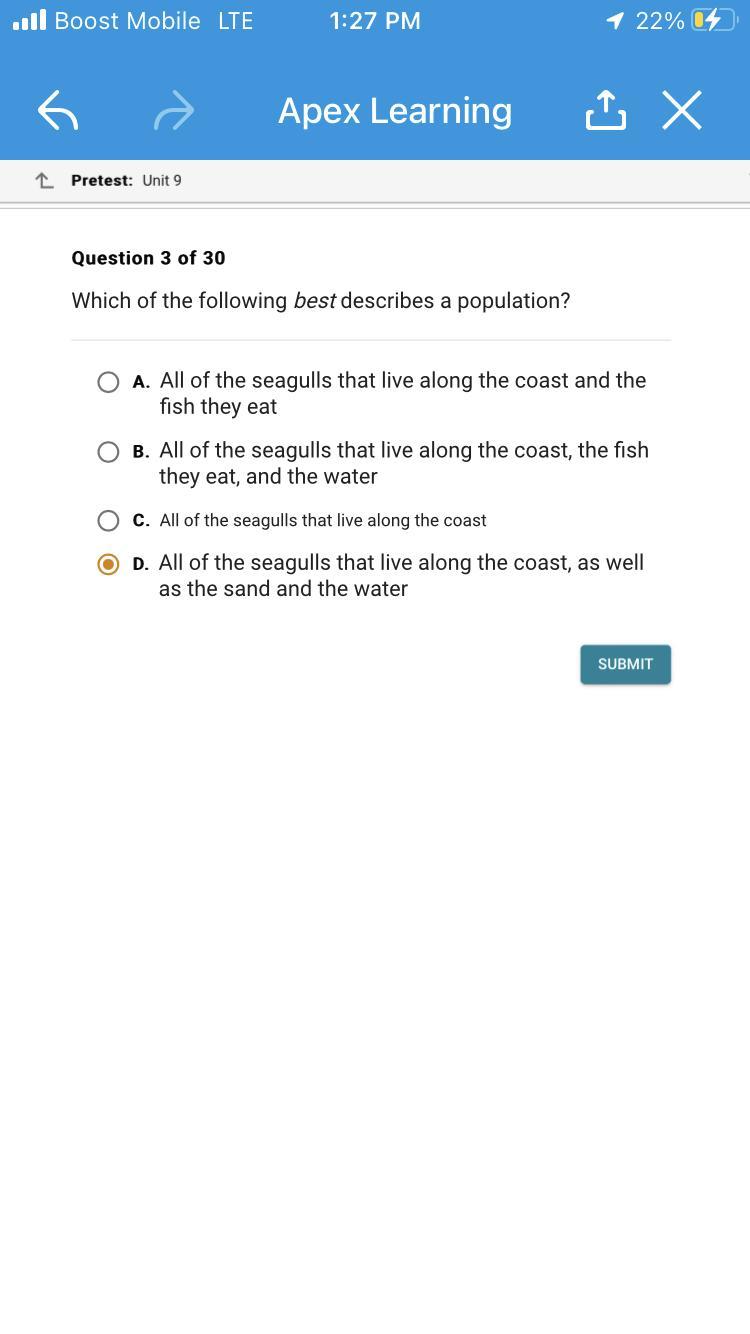 Which Of The Following Best Describes A Population?