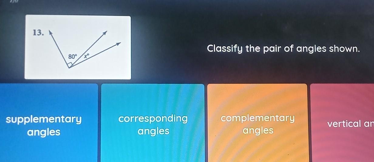 Classify The Pair Of Angles Shown.