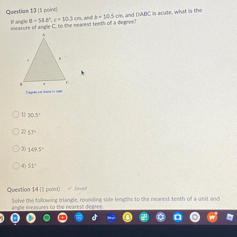 Help With Question 13 ( The D Just Represents The Word Angle ) 