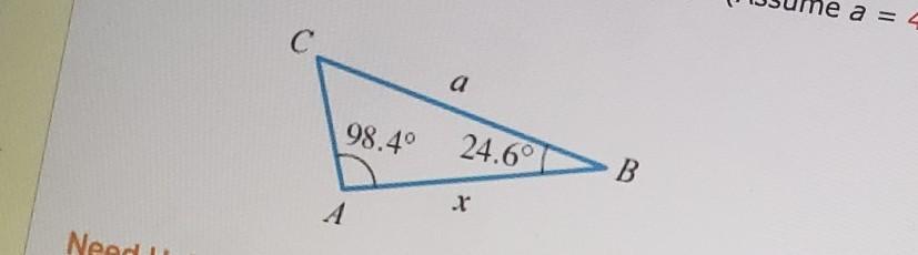 Use The Law Of Sines To Find The Indicated Side X. (Assume A = 400. Round Your Answer To Two Decimal