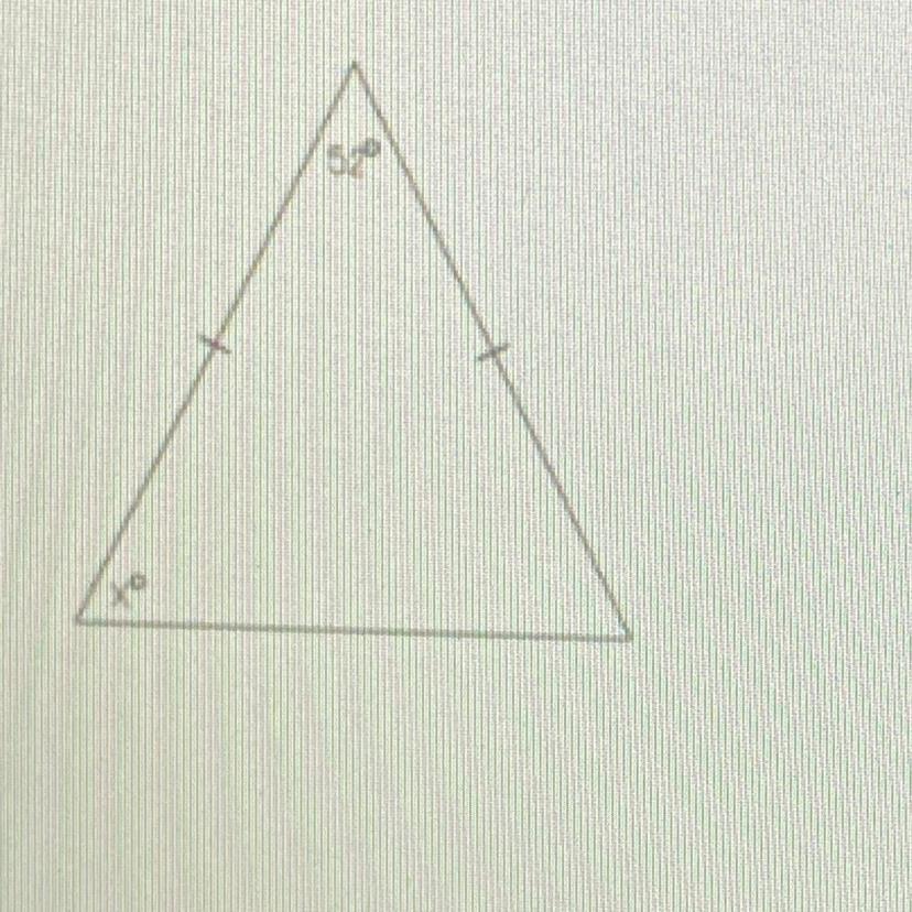 Find The Value Of X In The Isosceles Triangle Below.need This ASAP! Please Include An Explanation If