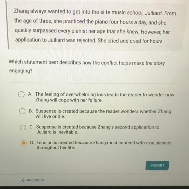 I NEED HELP ASAP PLEASEZhang Always Wanted To Get Into The Elite Music School, Julliard. Fromthe Age