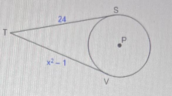 TS And TV Are Tangent To Circle P. What Is The Value Of X?