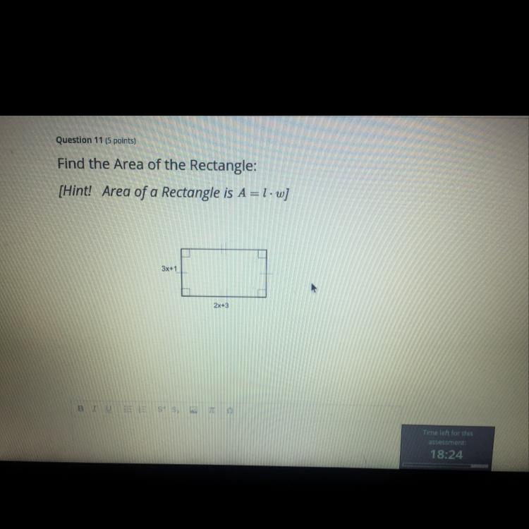 HELPPPPP PLEASEEEE!!!!!Find The Area Of The Rectangle:[Hint! Area Of A Rectangle Is A=1w]3x+12x+3