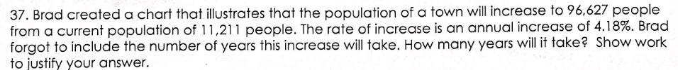 So I Tried Solving This Problem With The Population Growth Formula, Population Growth: =^; A=initial