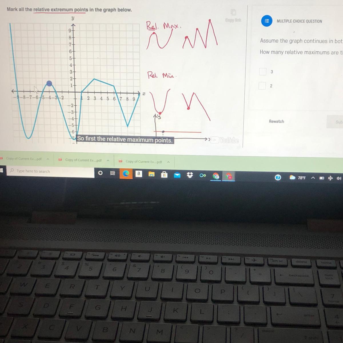 PLEASE HELP. This Is On Relative Maximums. The Question Is Assume The Graph Continues In Both Directions.