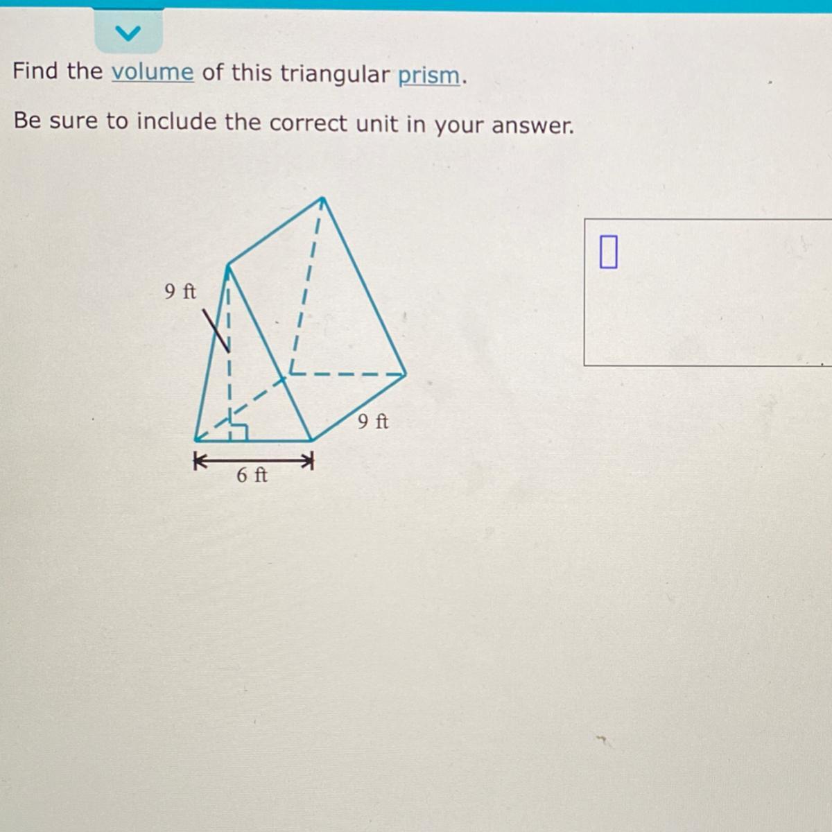 Find The Volume Of This Triangular Prism.Be Sure To Include The Correct Unit In Your Answer.