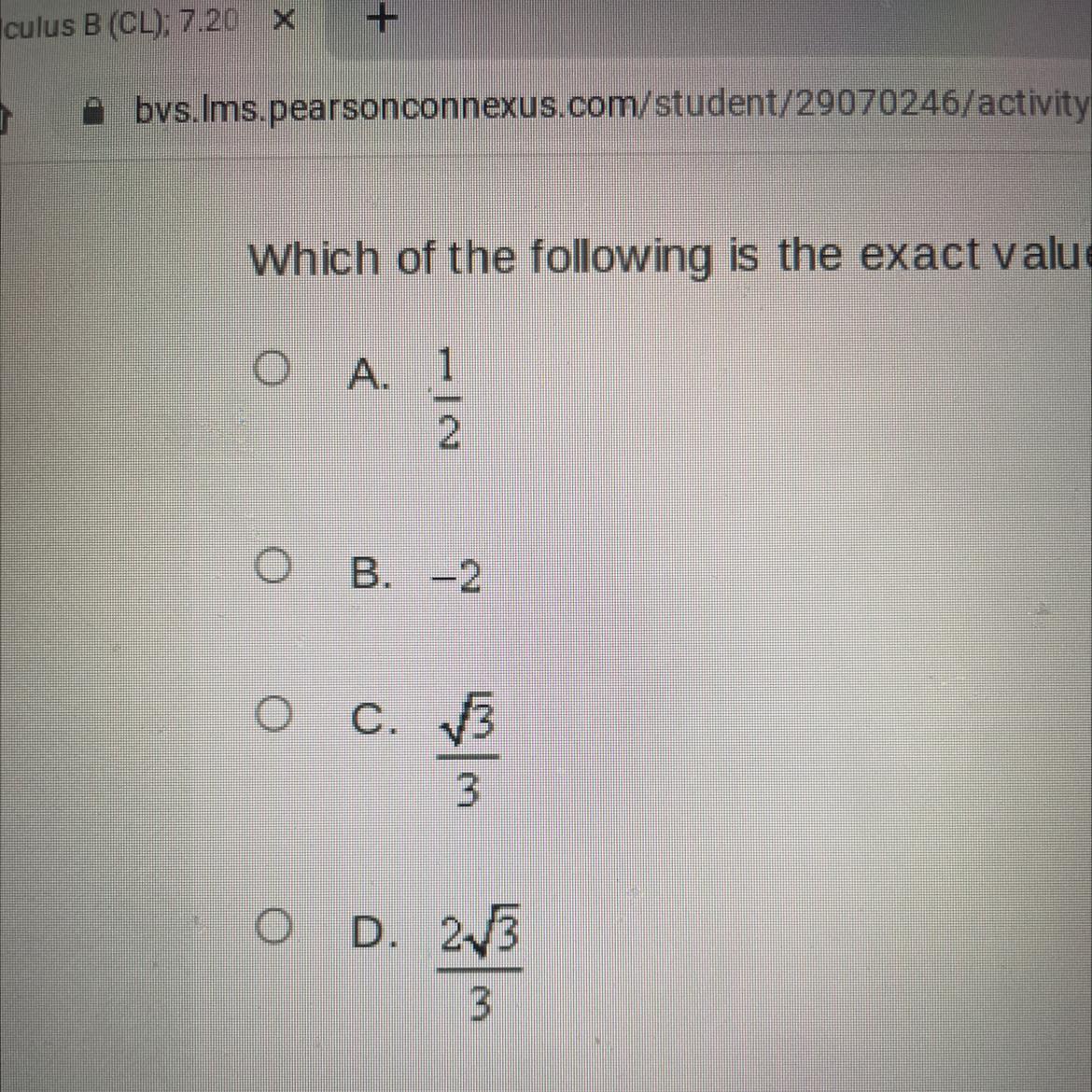 Which Of The Following Is The Exact Value Of Tan 30 ?