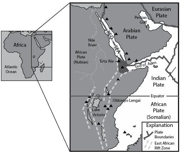 Study The Illustration Below Of The Plate Tectonics Affecting The Continent Of Africa. Divergent Plates