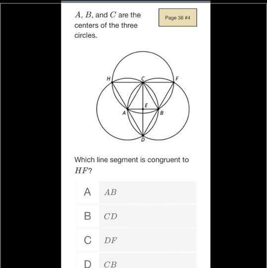 Which Line Segment Is Congruent To HF?