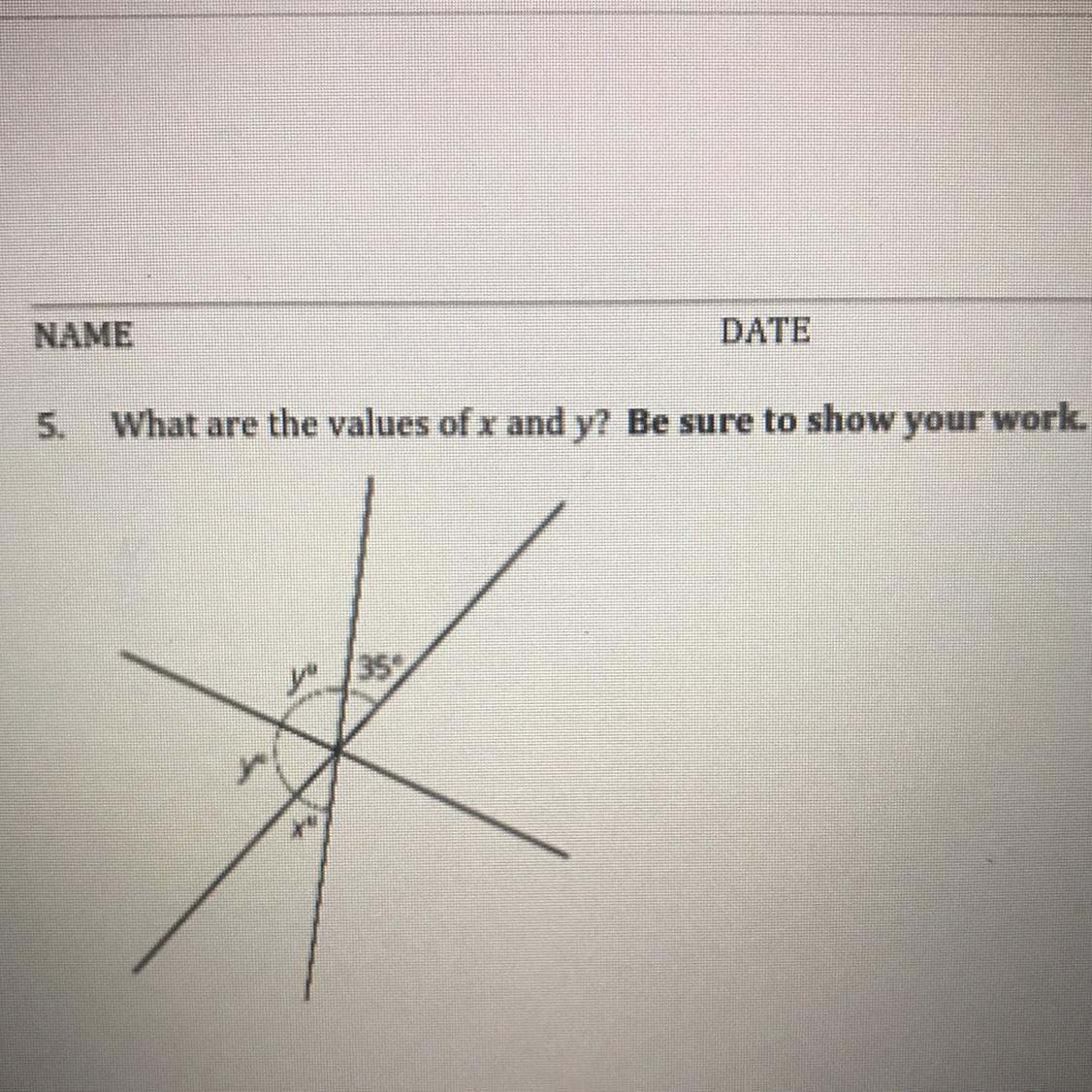 5. What Are The Values Of X And Y? Be Sure To Show Your Work.helpppp Plz Hurry 