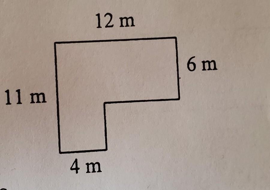  Find The Area Of The Shape. 12 M 6 M 11 M 4 M 3. What Is The Perimeter Of The Above Shape?