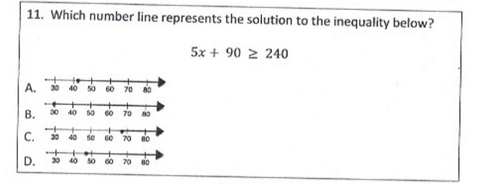 Which Number Line Represents The Solution To The Inequality