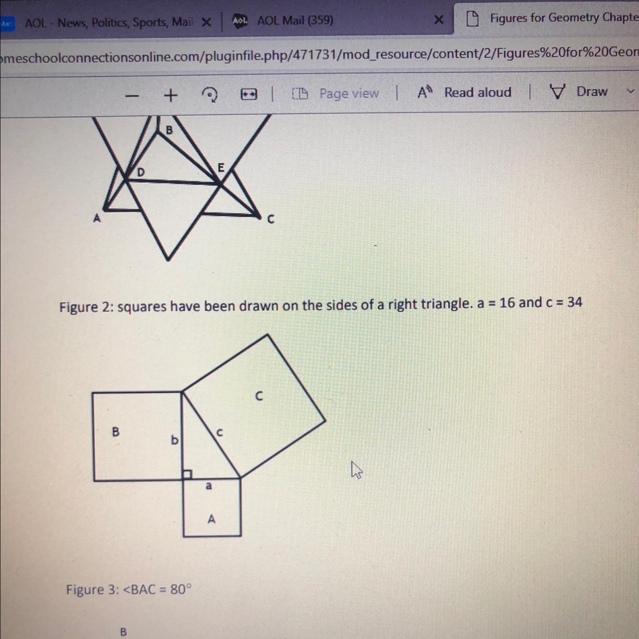 PLZ HELP NO LINKS WILL MARK BRAINLIEST ! Find The Area Of Triangles A B And C. 