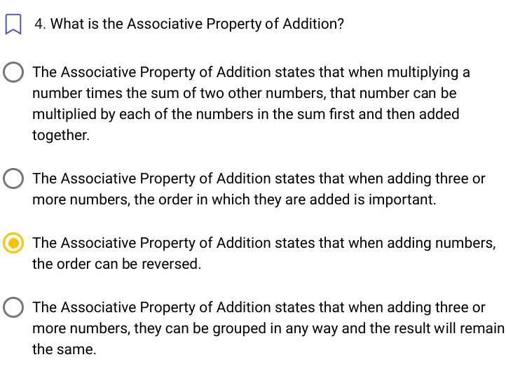 What Is The Associative Property Of Addition?The Associative Property Of Addition States That When Multiplying