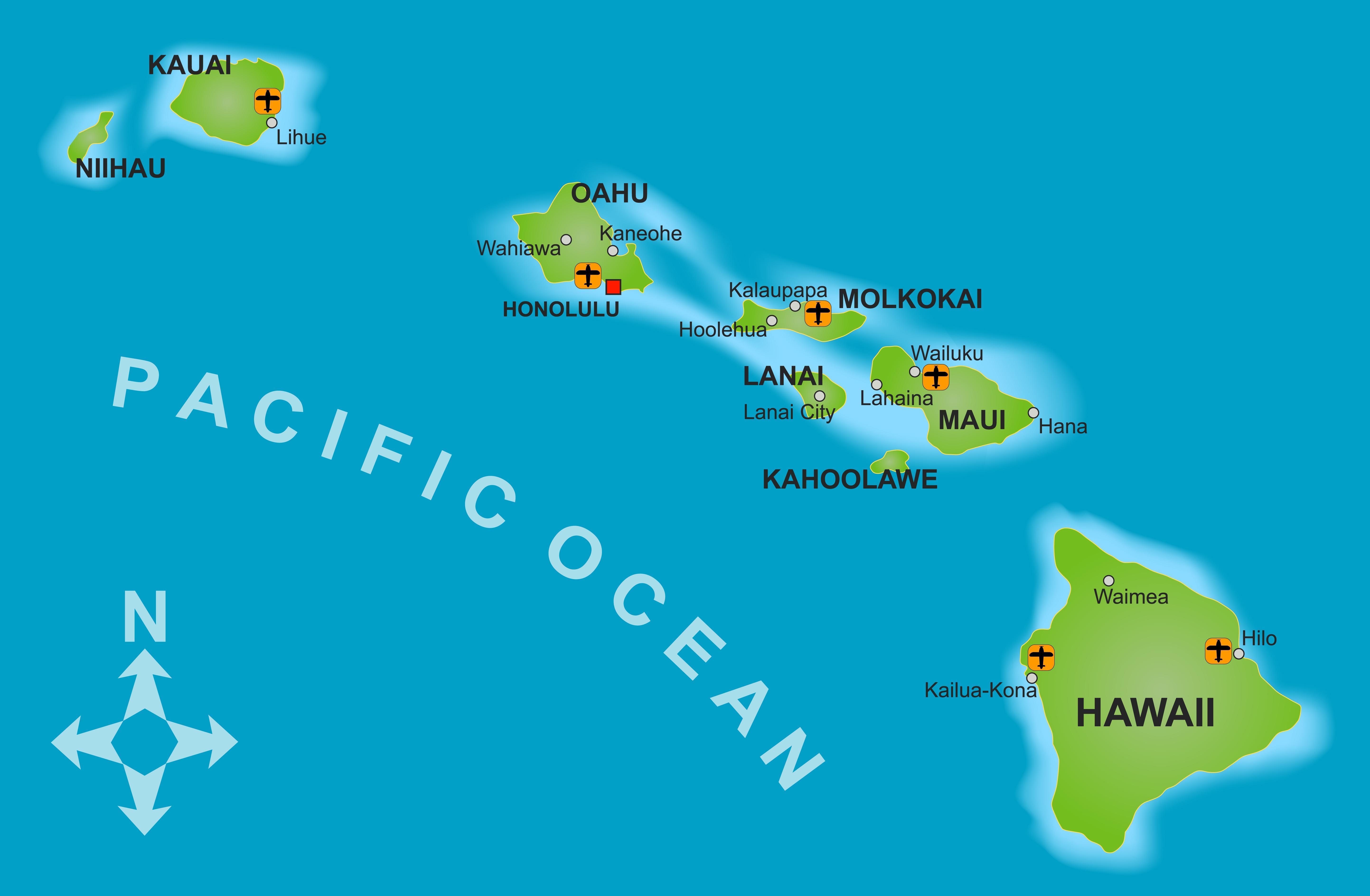 The Volcanic Islands Of Hawaii Formed At Different Times. The Islands Are Arranged In A Chain. Based