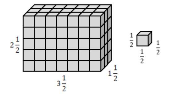 A Box Is Filled With Cubes Of Side Length 12 Inch As Shown Below.Which Statement About The Box Is Correct?