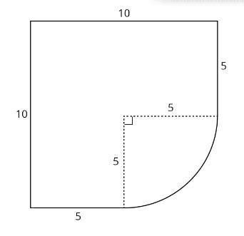 Determine The Area Of The Figure Below The Area Of The Figure Above Is Blank + 25pi/4