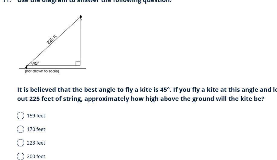 It Is Believed That The Best Angle To Fly A Kite Is 45. If You Fly A Kite At This Angle And Le Out 225
