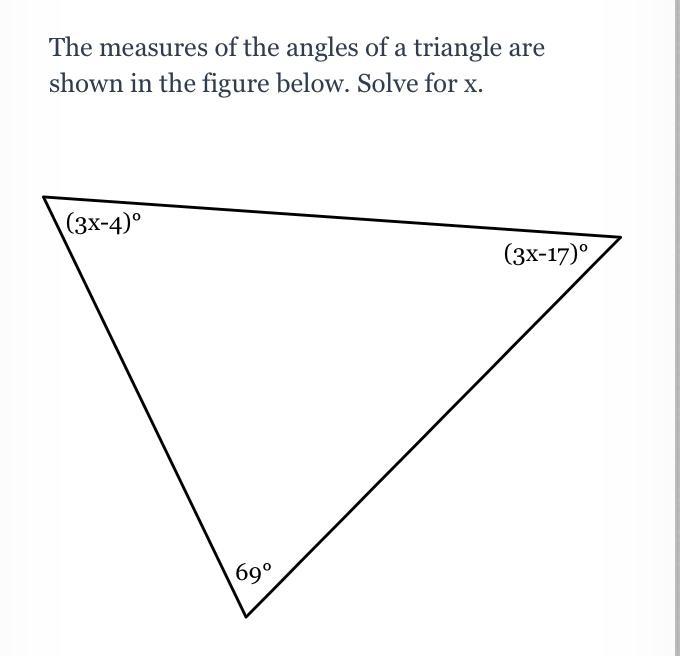 The Measures Of The Angles Of A Triangle Are Shown In The Figure Below