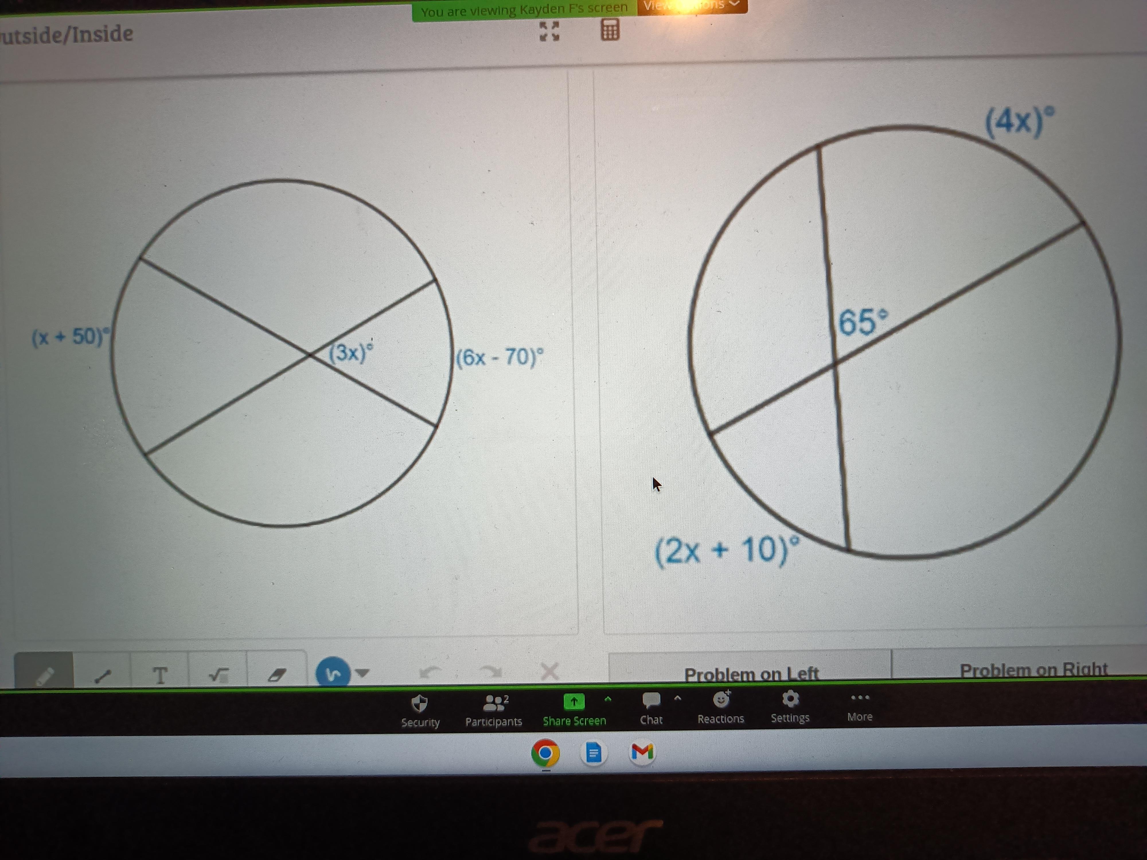 NO LINKS!! URGENT HELP PLEASE!!!Find The Value Of X For Both Circles, Please!!