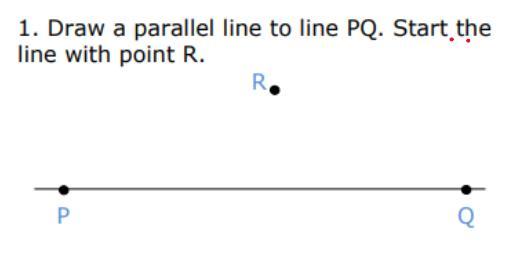Draw A Parallel Line To Line PQ, Start The Line With Point R