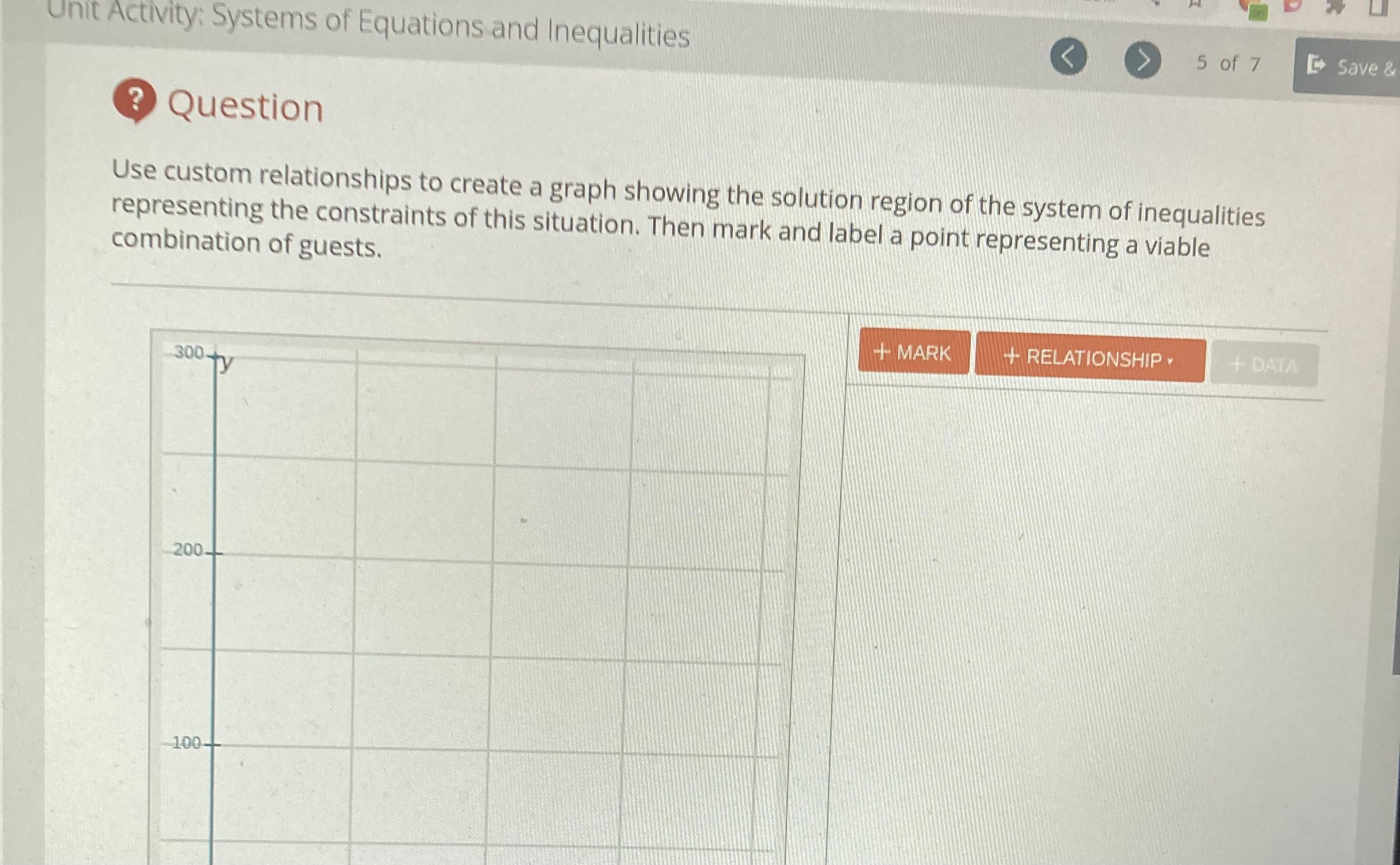 Use Custom Relationships To Create A Graph, Showing The Solution Region Of The System Of Inequalities,
