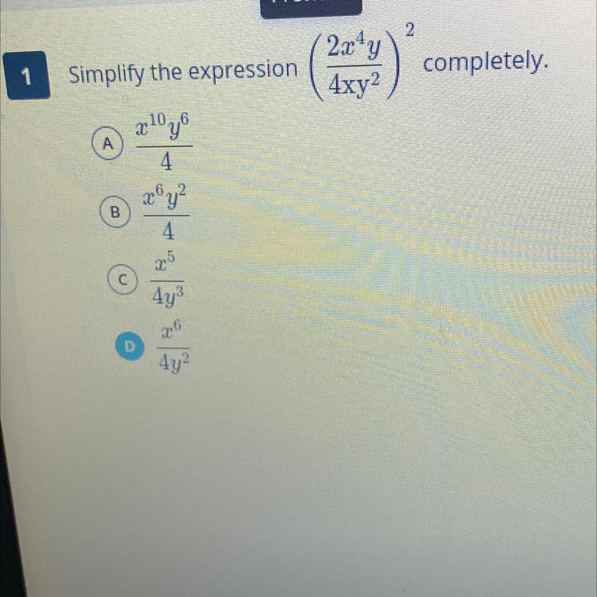 Simplify The Expression (2r^4y4xy^2) Completely