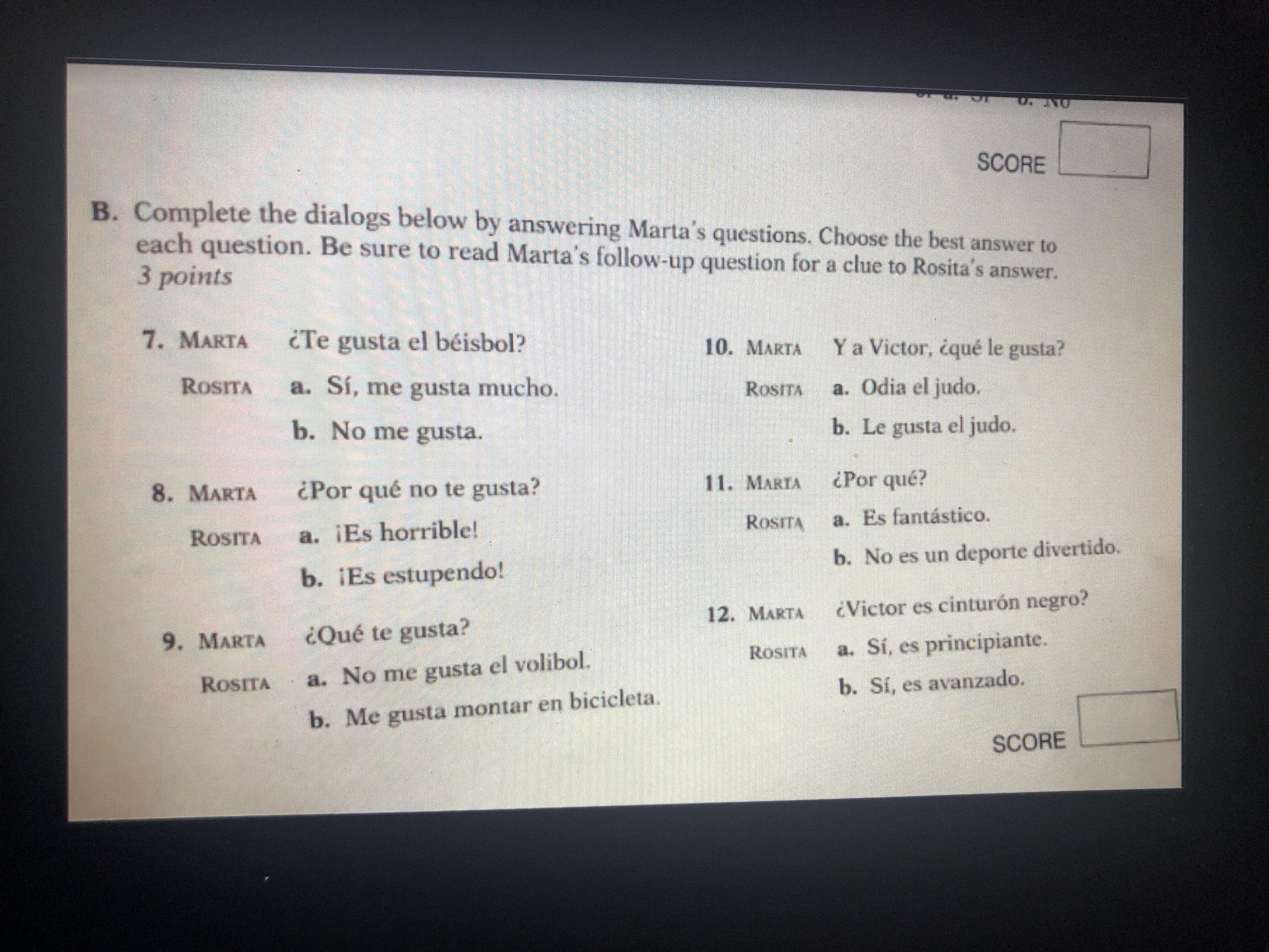 Please Help Me. I Dont Know Any Spanish And I Was Randomly Put Here. I Will Do Anything...Im Desperate