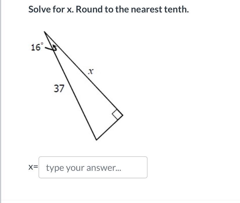 Solve For X. Round To The Nearest Tenth.