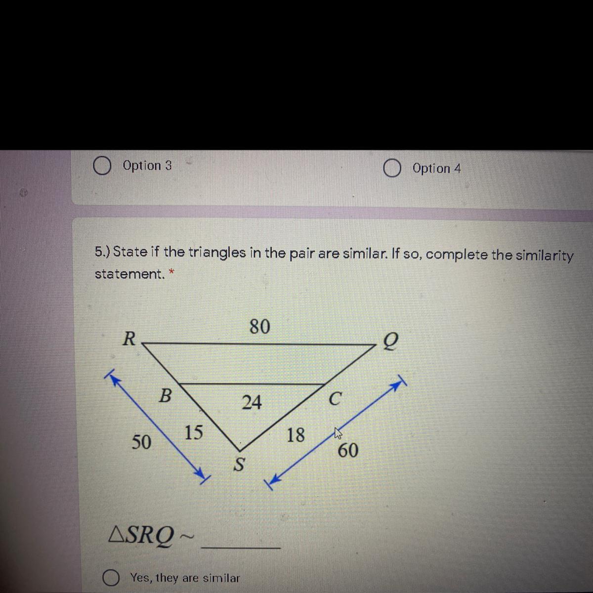 State If The Triangles In The Pair Are Similar. If So, Complete The Similarity Statement 