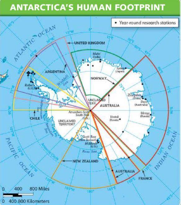 HELP PLEASEEEAccording To The Map, Which Oceans Surround Antarctica? From What Central Point Do International