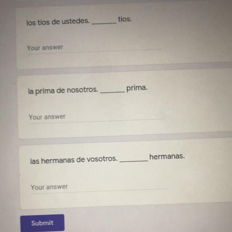 Help With Spanish Hw