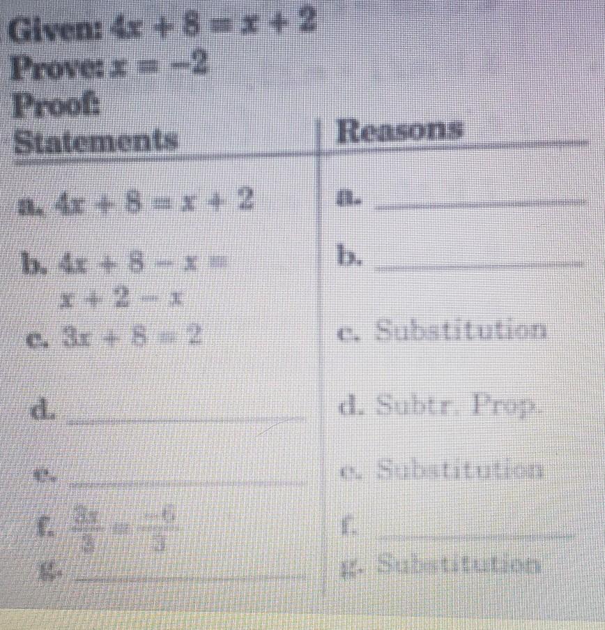 Complete Each Proof