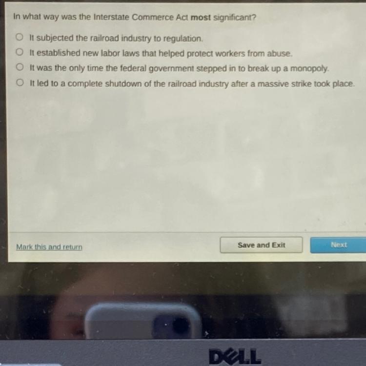 In What Way Was The Interstate Commerce Act Most Significant? 