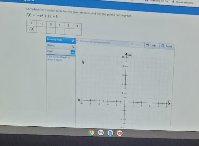 Complete The Function Table For The Given Domain, And Plot The Points On The Graph. (t) = -12 + 2.1 +